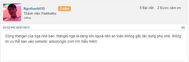 Đánh giá Titan Gel