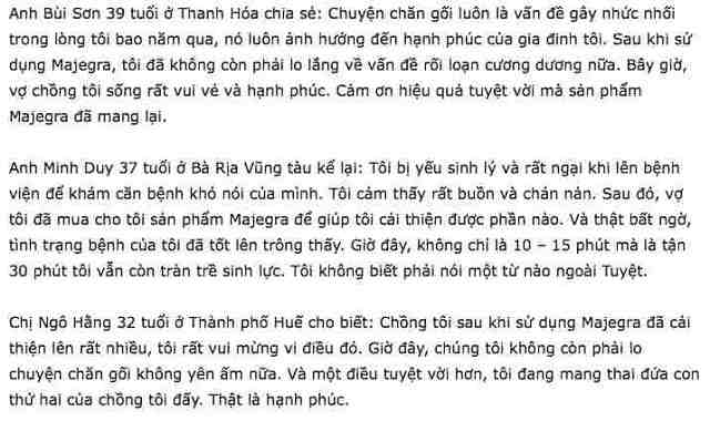 Đ&Aacute;NH GI&Aacute; MAJEGRA 100MG 