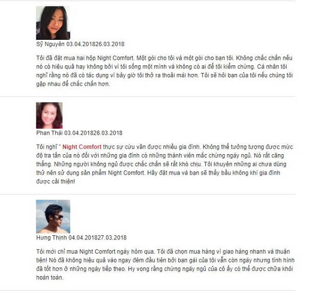 Đánh giá Night Comfort