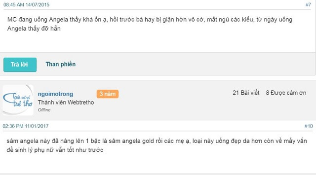 Review sâm Angela webtretho