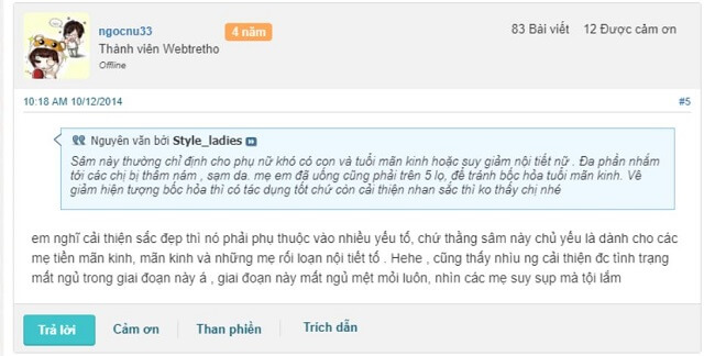 Review sâm Angela webtretho