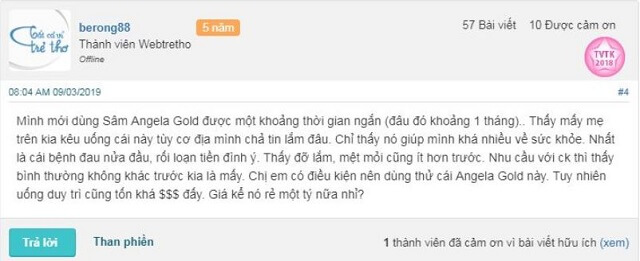Review sâm Angela webtretho