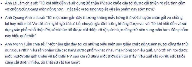 Đ&Aacute;NH GI&Aacute; BỔ THẬN PV