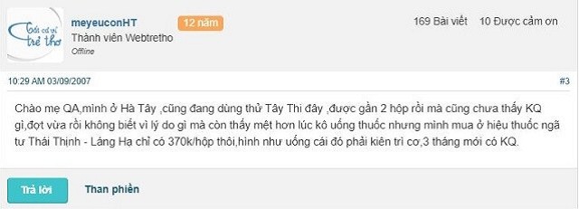 ĐÁNH GIÁ VIÊN UỐNG TÂY THI (3)