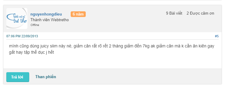 JUICY SLIM Đ&Aacute;NH GI&Aacute; WEBTRETHO