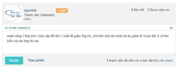 JUICY SLIM Đ&Aacute;NH GI&Aacute; WEBTRETHO