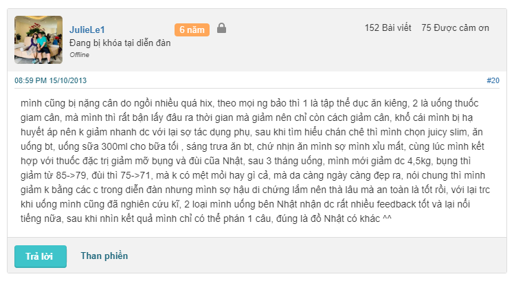 JUICY SLIM Đ&Aacute;NH GI&Aacute; WEBTRETHO